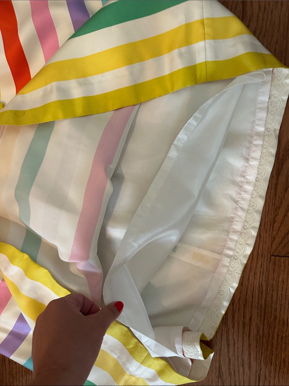 kate spade White Multi Rainbow Stripe Bow Fit & Flare Dress - Picture 4 of 4